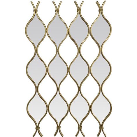 Miroir zig zag en 4 parties métal doré 96,5x62cm (1/2)