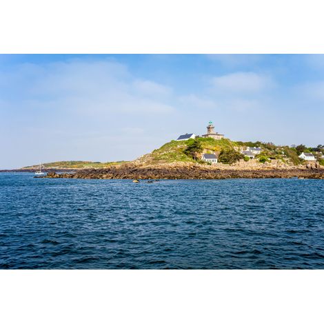 Tableau sur toile Phare de Chausey 80x120 cm - Impression sur Toile Murale Décorative - Image imprimée en HD sur Toile - Toile sur Châssis en Bois FSC - Fabriqué en France (1/5)