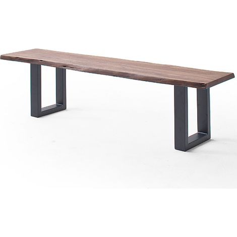 Esszimmer Sitzbank mit 180 cm Breite, Akazie massiv, walnussfarben lackiert - COSENZA-06 (1/3)