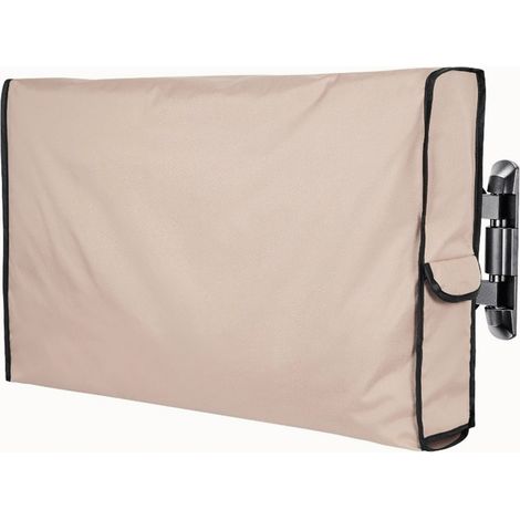 Winddichte Outdoor TV-Abdeckung, Staubschutz für Flachbildfernseher, Hellkhaki