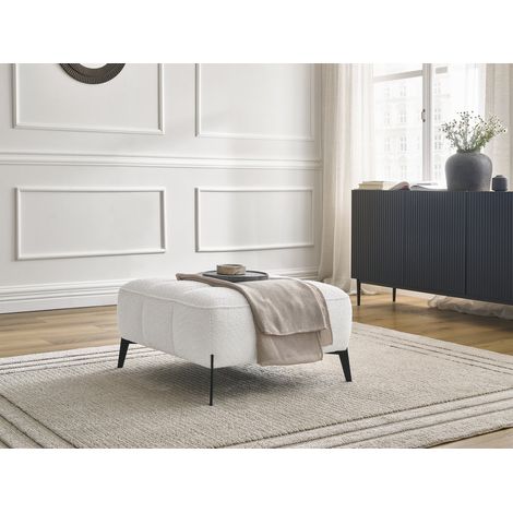 BOBOCHIC - Pouf ANIS tissu bouclette Blanc