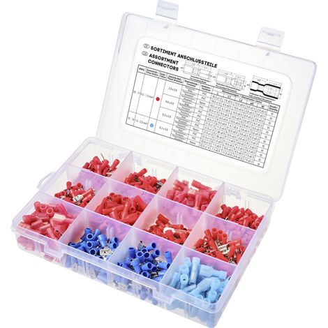 TRU COMPONENTS TC-11894516 Quetschverbinder-Sortiment 0.5 mm² 2.5 mm² Rot, Blau 575 St.