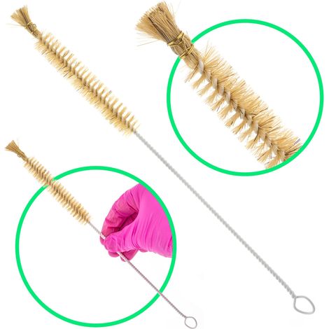 Pincel, baqueta, cepillo de cerdas suaves para tubos de ensayo, diámetro 12 mm, con cepillo (1/5)