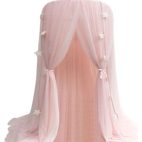 Tenda sospesa per bambini con letto a baldacchino, zanzariera a cupola e tenda da gioco (rosa)