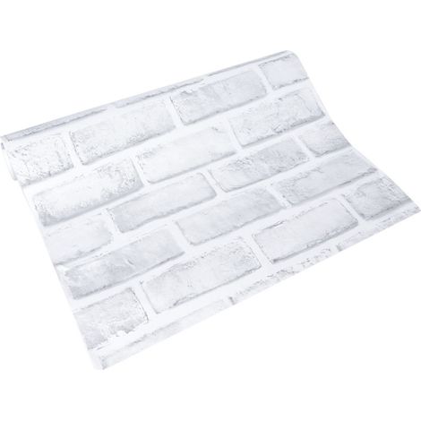 Beyamis Papier peint adhésif à motif de briques blanches unique pour salon, chambre ou restaurant (1/5)