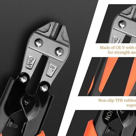 Bolzenschneider, 215 mm Cr-V Bolzenschneider für Stahldraht, Draht, Kabel, Ketten, Drahtgeflecht (1/4)