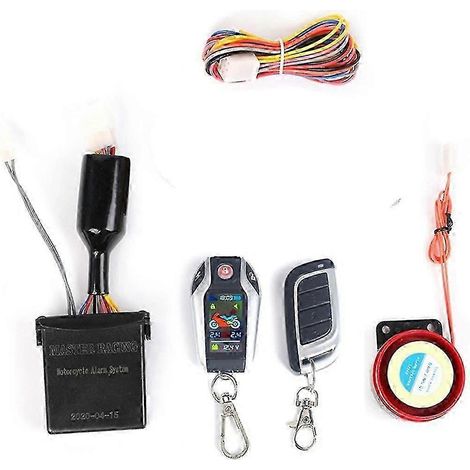 Alarma para motocicleta LCD, bloqueo/desbloqueo automático, sistema de seguridad, dos alarmas antirrobo, arranque del motor sin llave, W (1/5)