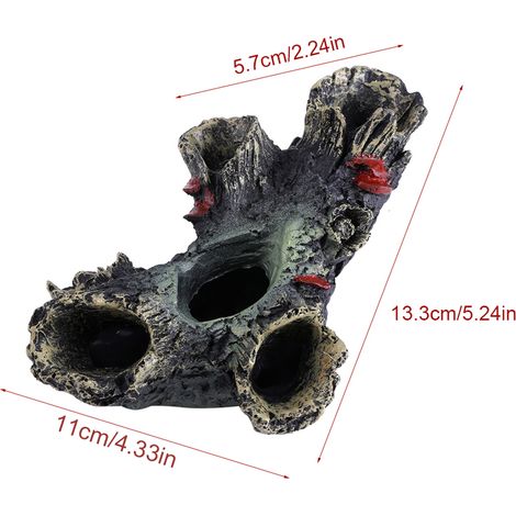 Décoration Aquarium Ornement Résine Artificielle Bois Mort Tank - Modèle Géométrique, Coloré, Sans Danger pour Poisson, Approx. 13.3cm (1/5)