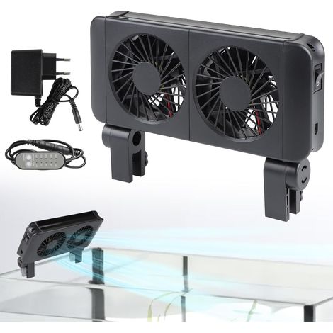 6W Clip On Aquarium Fan with Timer - 2 Heads (1/5)