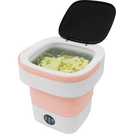 Mini machine à laver pliable, 12 litres, machine à laver portable pour le camping avec essoreuse, panier d'égouttage, petite machine à laver, pour sous-vêtements, vêtements de bébé, voyage, camping (r (1/5)