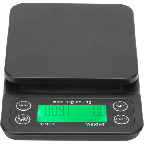 Digitale LCD-Küchenwaage (0,1 g–3 kg), hintergrundbeleuchtete elektronische Kaffeewaage für den Einsatz zu Hause und in der Küche (1/5)