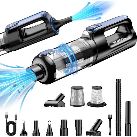 Aspirateur Portable Sans Fil - 18000 Pa - Moteur Brushless 130 W - Fonction Aspirateur Et Soufflante - Batterie 7800 mAh - Éclairage LED - Accessoires Multiples - Pour Voiture Bureau Maison Animal (1/5)