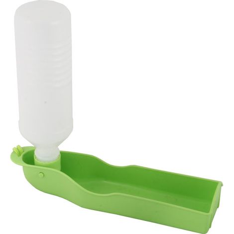 Botella de agua plegable para perros, color verde, 500 ml, con cuerda para sujetarla DC05 (1/4)