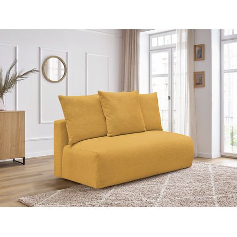 BOBOCHIC - Chauffeuse 2 places sans accoudoir pour canapé modulable VOLTAIRE tissu chiné   Jaune (1/5)