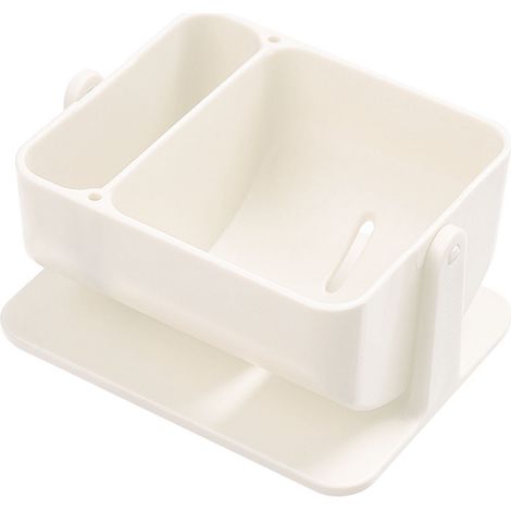 Organizador de esponjas de maquillaje, organizador de borlas para polvos, estante para esponjas de maquillaje, blanco de doble capa (1/3)