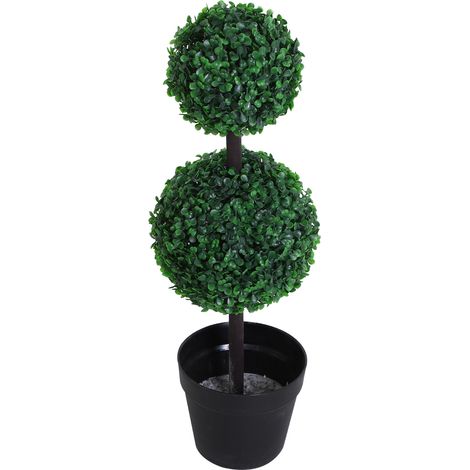 Two artificial boxwood bonsai (67cm) (1/5)