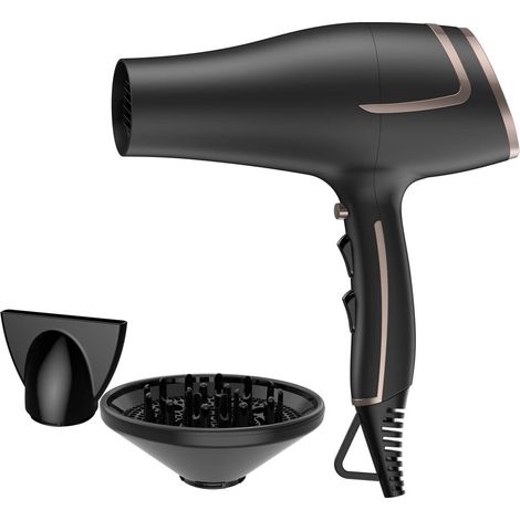 TRADE SHOP - Phon Asciugacapelli 2100w Motore Dc 2 Velocità 3 Temperature Tasto Aria Fredda Diffusore -