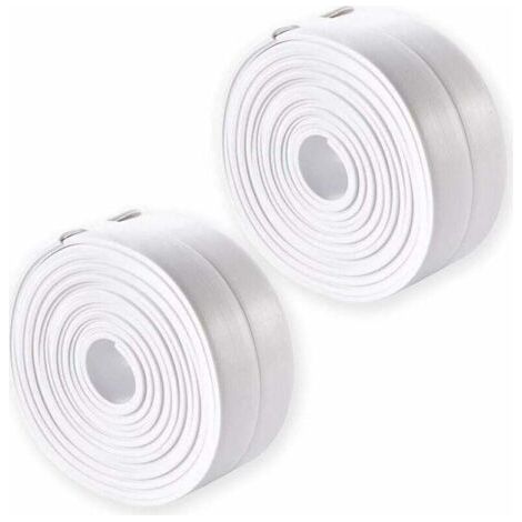2 Packs Waterproof Sealing Tape, Self-Adhesive Waterproof and Mildew Resistant, Bathroom Sealant, Sealing Tool for Kitchen Edge Protection (1/5)