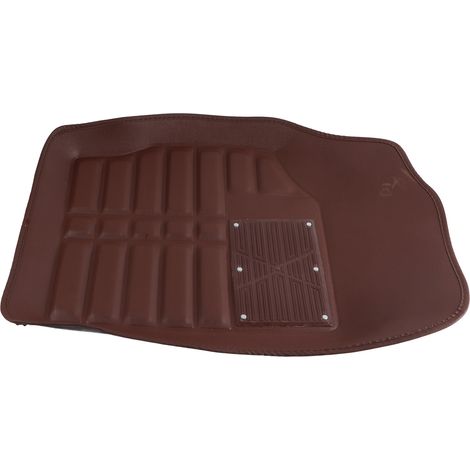 Tapis de sol universels pour voiture, enveloppants et résistants à l'usure, finitions soignées, couleur café. (1/4)