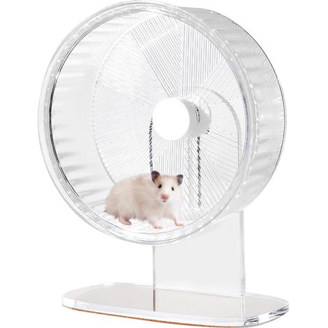 Roue d'exercice ultra-silencieuse pour hamster - Roue d'exercice silencieuse avec support réglable en hauteur, adaptée aux hamsters, gerbilles, souris et autres petits animaux - 21,5 cm (8,5 pouces) t