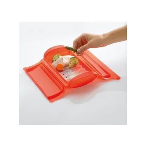 Lekue Dampfgaren Papillote XL Rot 1400 ml Silikon