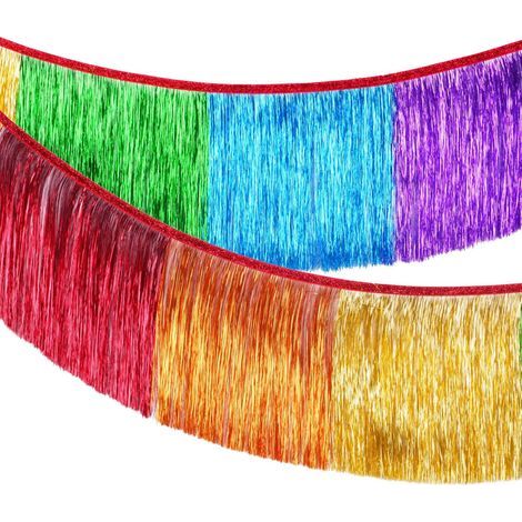1 Fransen-Girlande, PET-Material, glänzender Lametta-Vorhang, Partydekoration, Geburtstag, Hochzeit (1/5)