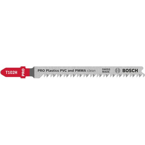 Bosch PRO Lames de scie sauteuse T102H pour plastique PVC, 100 mm, 3 pièces 3 pièces (1/5)