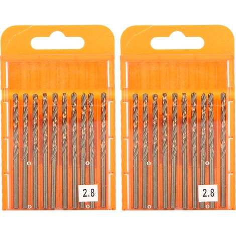 Mèche En Acier Rapide Pour Perçage Métal Inox Bois - Outil De Forage Haute Vitesse 2.8mm - Lot De 20 Pièces (1/5)