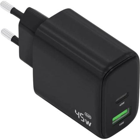 Aisens GaN A110-0972 45 W USB-C + USB-A Preto - Carregador de parede