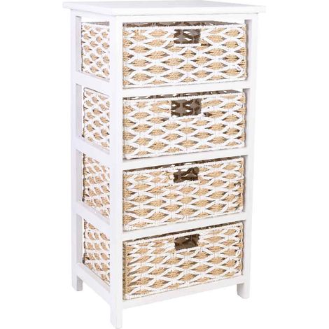 Cajonera de madera blanca 40x29x73 cm (1/5)