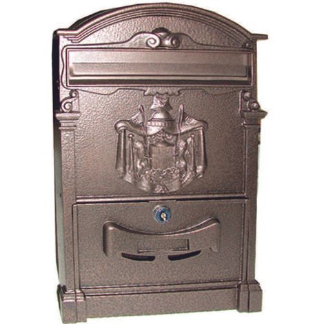 CASSETTA POSTALE IN ALLUMINIO PER ESTERNI RESIDENCE BRONZO cm.25x9x41h. (1/4)