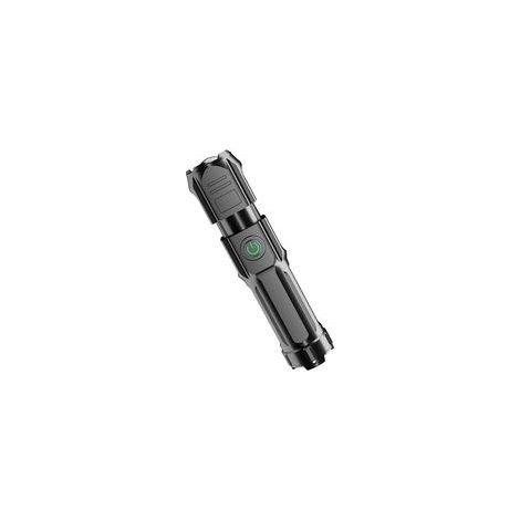 Crezuo Teleskop-Taschenlampe mit leistungsstarkem Zoom, USB-aufladbar, tragbar, kompakt, große Reichweite, für die Außenbeleuchtung (1 Stück)