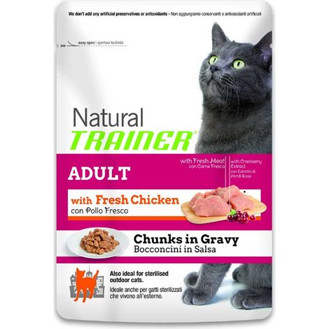 BUSTINE CIBO UMIDO IN SALSA GATTO ADULTO POLLO 10X85 GR