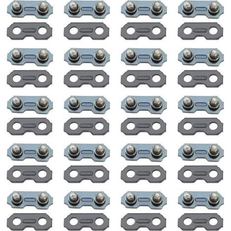 20 Jeux de Maillons de Chaîne de Tronçonneuse Sangle Préréglée de Réparation de Maillon Compatible avec Grande Chaîne de Calibre 3/8LP 1.3 mm Adaptée aux Chaînes de 66 à 84 Maillons (1/5)