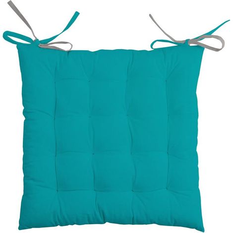 Coussin de chaise réversible 40 cm céladon et gris