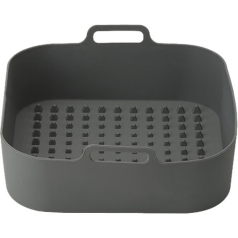 Silikoneinsätze für Heißluftfritteusen Quadratische Grillplatte für Heißluftfritteusen Silikon-Ofenzubehör für antihaftbeschichtete, lebensmittelechte Frittierkörbe (1/5)