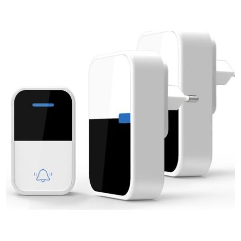 Sonnette sans fil auto-alimentée sans batterie sonnette de porte étanche 38 sonnerie bouton poussoir recevoir appel cloche télécommande sans fil extérieur électronique sonnette téléavertisseur anneau (1/5)