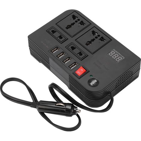 Convertisseur de puissance CC 12 V vers CA 220 V, transformateur électrique avec 4 ports USB et 4 prises de courant (1/5)