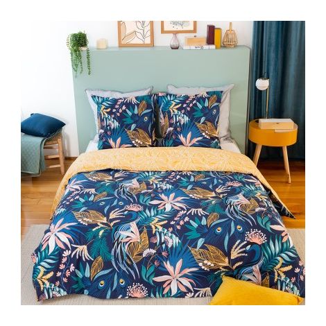 Housse de couette 220x240 cm + 2 taies d'oreiller 63x63 cm 100% Coton 57 fils Aglae (1/4)