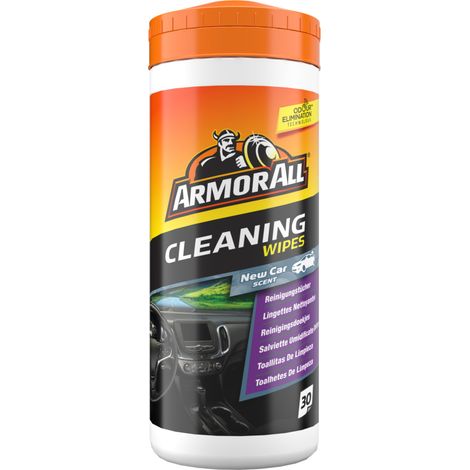 Armor All Reinigungstücher Auto 30 Stück – Universal, Neuwagenduft, Geruchsentferner, für Vinyl, Teppich & Polster