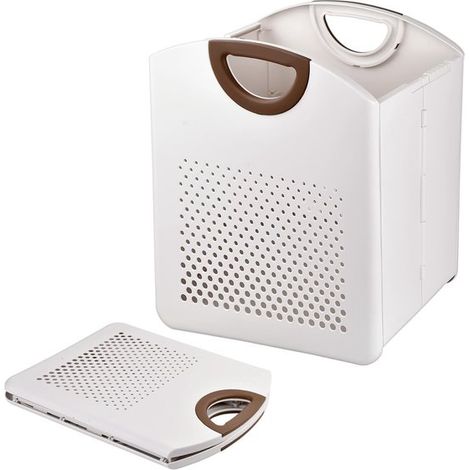 Dailygoods, Cesto de ropa plegable, material plástico, cesto de ropa sucia plegable asa, cesto ropa sucia resistente transpirable baño, blanco (1/5)