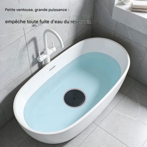 Bouchon De Vidange - Silicone - Pour Évier Cuisine Et Baignoire - Diamètre 15 Cm - Noir - Lot De 2 (1/4)
