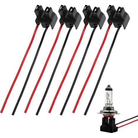 4pcs Car DesignPhare H7 Ampoule Voiture Prise Ampoule Voiture, Douille 90°, Compatible H7 12V 55W et LED, Idéal pour Remplacement ou Réparation d’Éclairage (1/5)