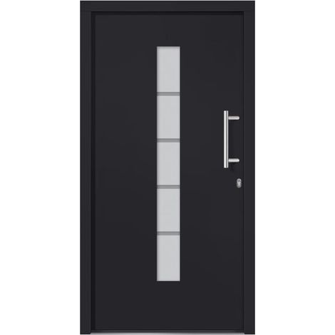 vidaXL Porta d'Ingresso in Alluminio e PVC Antracite 100x200 cm (1/5)