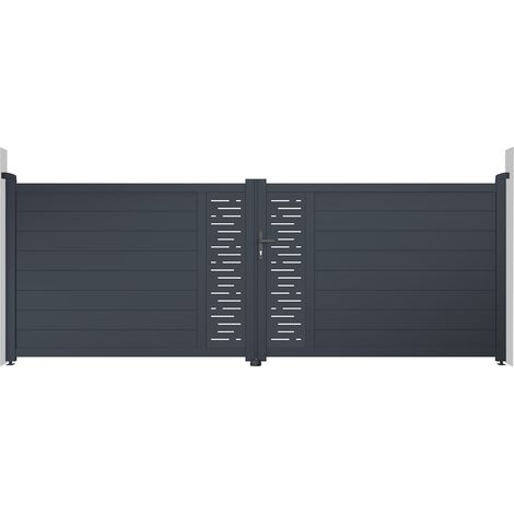 Portail aluminium battant ARLBERG 400x140cm (1/4)