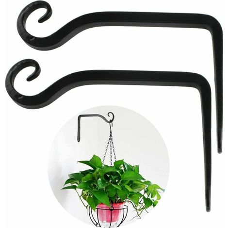Porte-plante porte-fleur suspendu crochet mural en fer crochet de support mural suspendu pour planteurs suspendus nichoirs lanterne carillons éoliens appliques murales, style 1