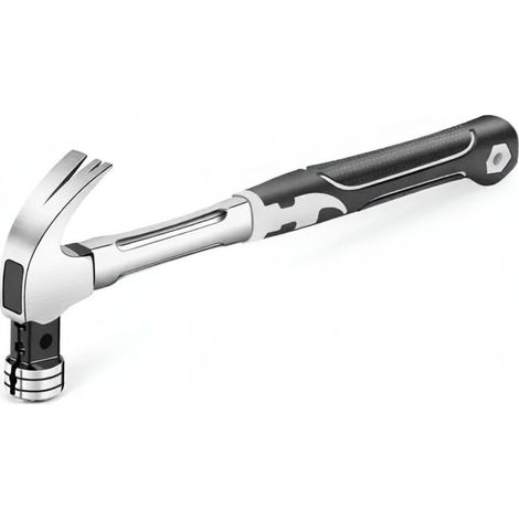 Marteau griffes multifonction Tête ronde 283g fer Manche fibre et inox Pour enfoncer et arracher clous Outil menuiserie et charpente (1/5)