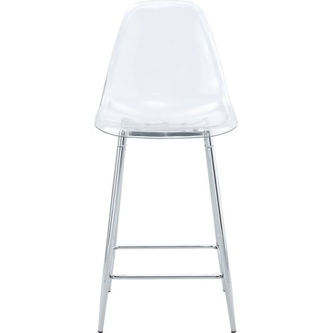 Lot de 4 Tabourets de Bar Transparente avec Structure Métallique Argent/Or/Noir - Design Moderne pour Cuisine et Bar (1/5)