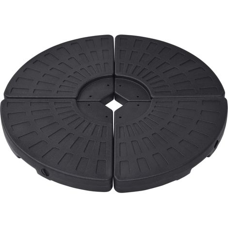 Pied de parasol,Socle de parasol en forme d'éventail 4 pcs Noir -57766 (1/5)