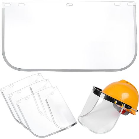 4Pcs Lentilles pour Écran Facial 39.3x20cm Remplacement de Visière de Protection Pvc Transparent Écran Facial Complet Remplacement de Visière de Sécurité pour Soudage Meulage DIY Cosplay (1/5)